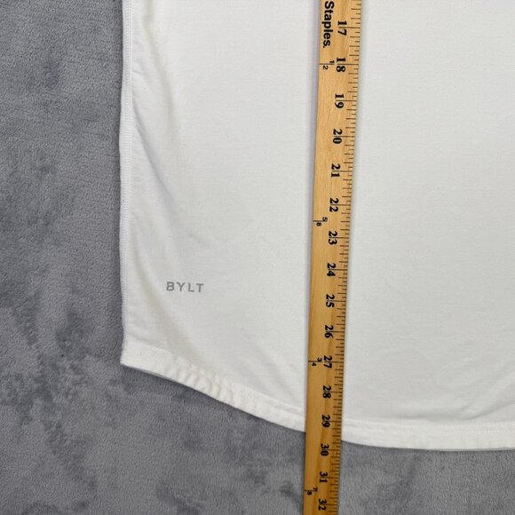BYLT Polo Shirt Mens Large L White Premium Basics Lux Short Sleeve Stretch Golf - Picture 6 of 8